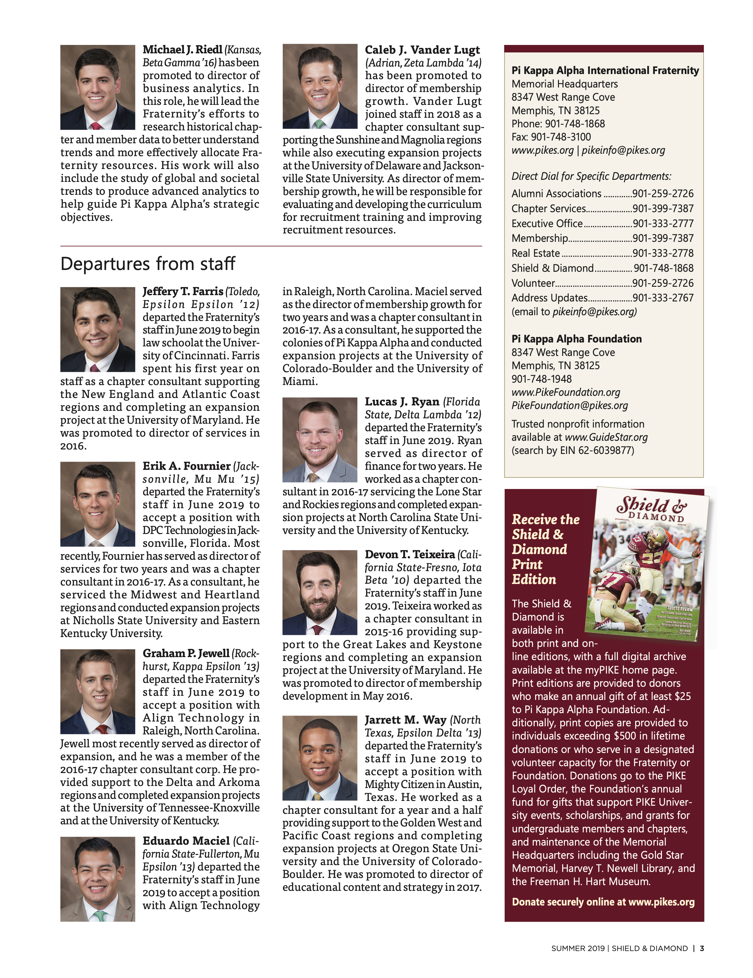 Receive the Shield & Diamond Print Edition